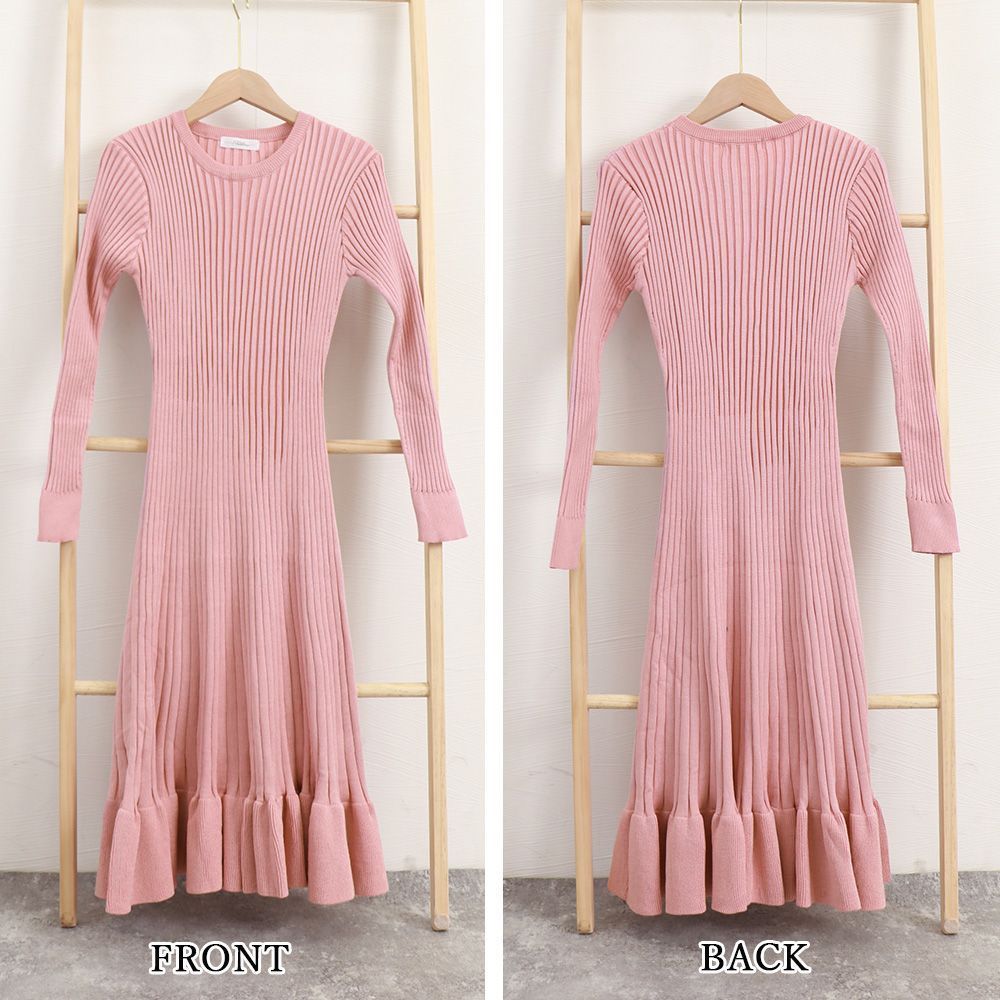 【美品】エムミーエメ アンサンブルリボンニットワンピース ピンク 美品】エムミーエメ アンサンブルリボンニットワンピース ピンク