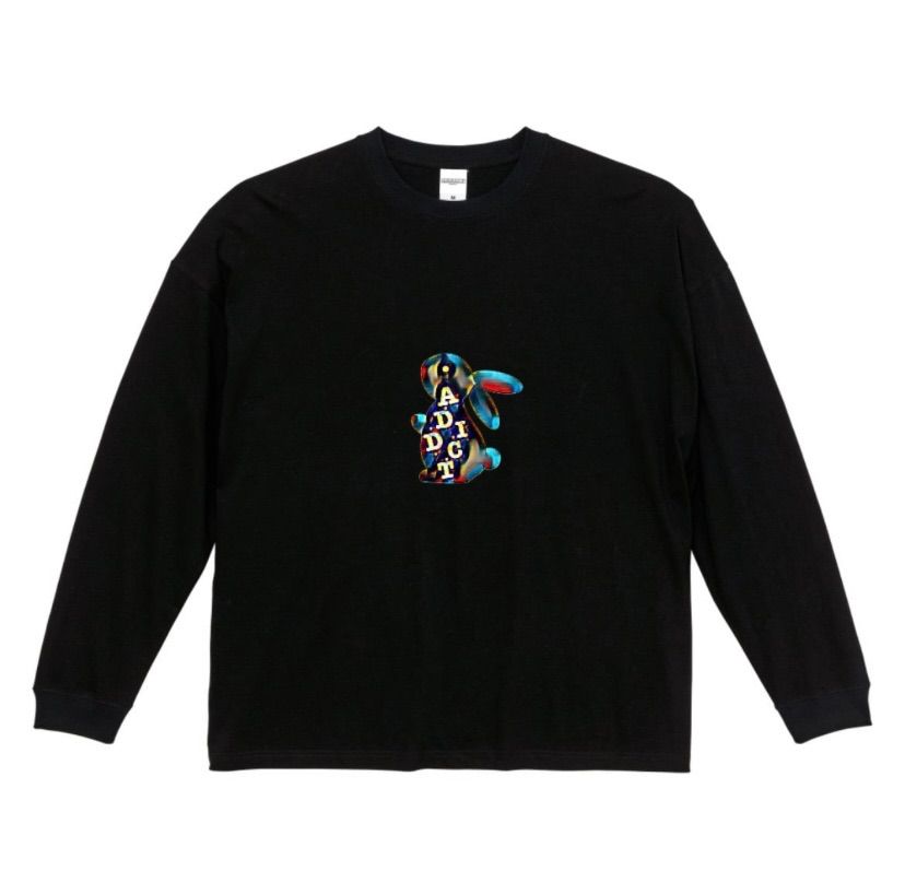 A.D.D.I.C.T Rabbit L/S Tee multi☆ - ストリートカルチャーSHOP