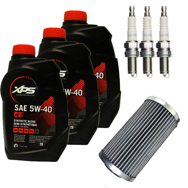 SEA-DOO シードゥ メンテナンスセット 4ストローク 260馬力以下 2018- 用 OIL-S4433-P260 *オイル946ml×3本 社外品フィルター プラグ DCPR8E ×3 *メンテナンス *PWC