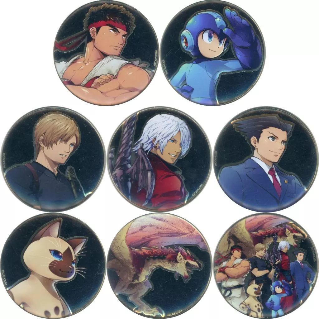 激安正規品 中古】バッジ・ピンズ 全8種セット 「大カプコン展-世界を魅了 ピンズ・ピンバッジ・缶バッジ