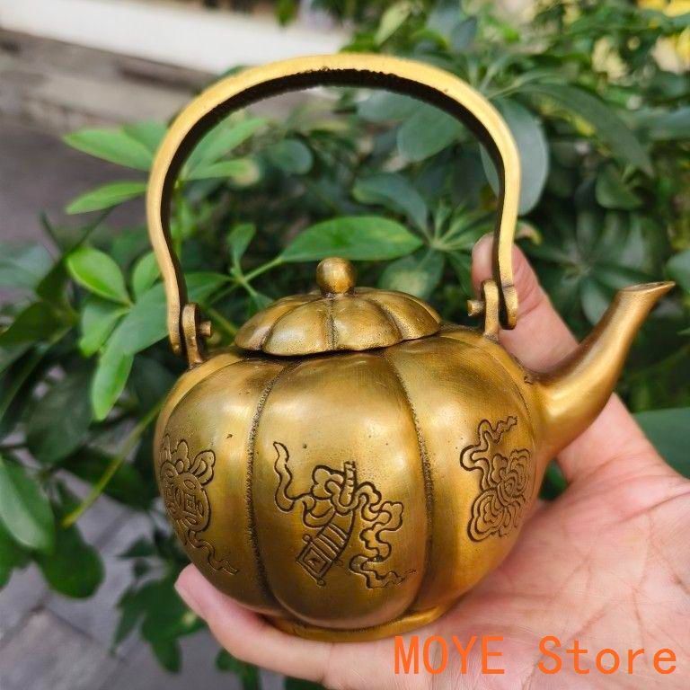 銅器 招財進宝茶壺 酒壺 提梁壺 茶道具 煎茶道具 工芸品 置物 銅器 招財進宝茶壺 酒壺 提梁壺 茶道具 煎茶道具 工芸品 置物