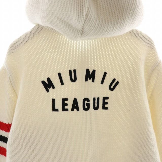 ミュウミュウ MIUMIU LEAGUE ニットパーカージャケット MMF535 ミュウミュウ miumiu MIUMIU LEAGUE ニットパーカー ジャケット ジップ