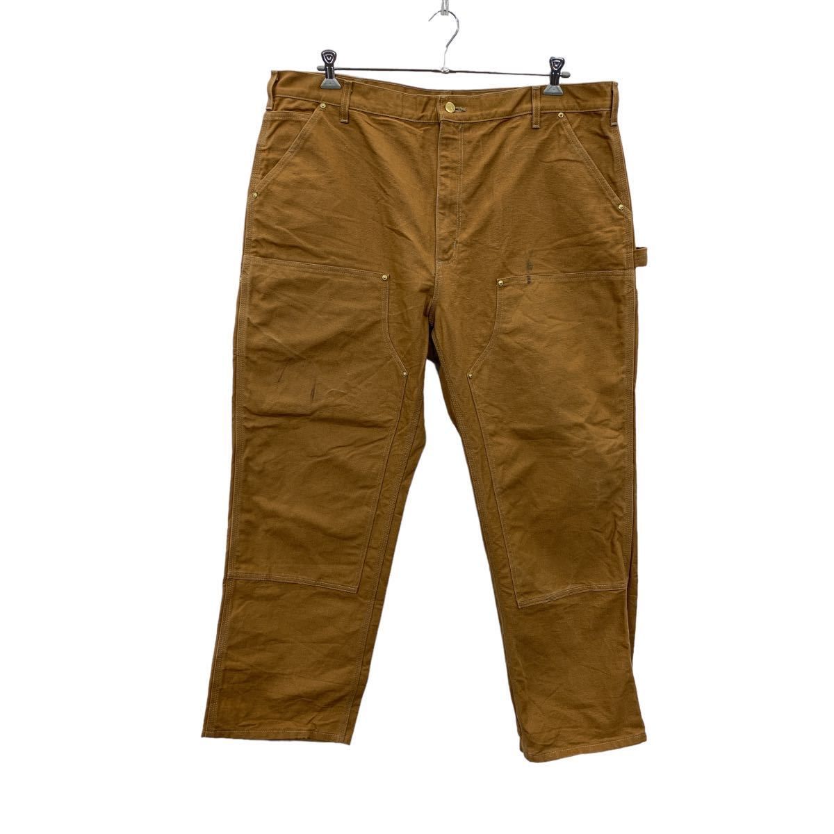 Carhartt ワーク・ペインターパンツ W42 カーハート ブラウン ビッグサイズ コットン USA製 ダブルニー 古着卸 アメリカ仕入 2311-472