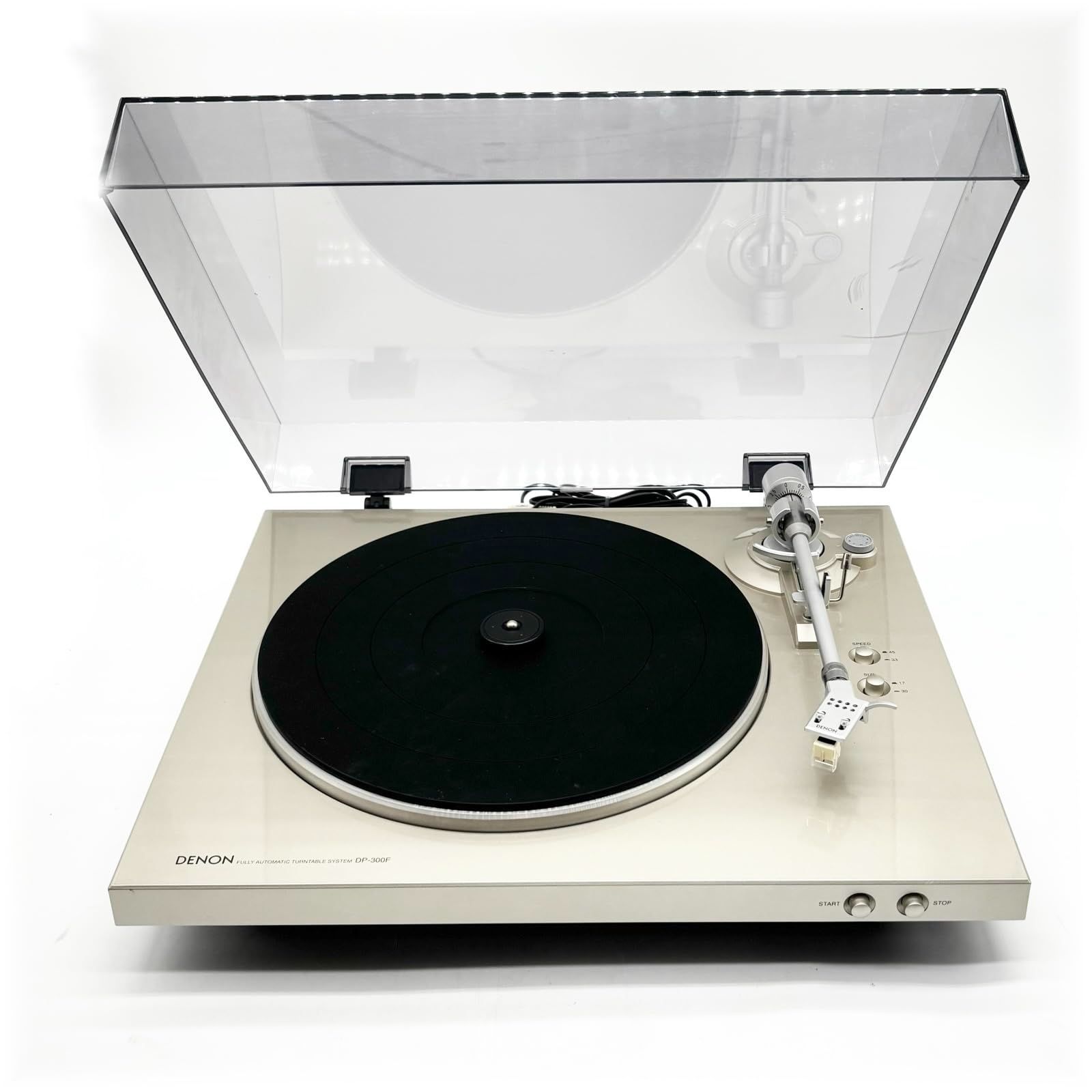 デノン Denon DP-300F アナログ レコードプレーヤー フォノイコライザー付 フルオート カートリッジ付属 シルバー DP-300FSP ○1481