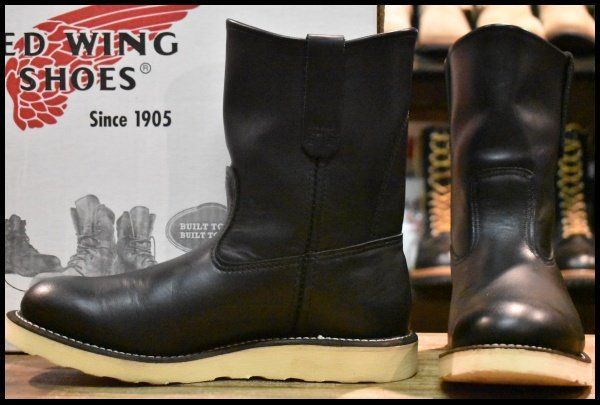 8E 08年 レッドウィング 8169 ペコス 黒 ブラッククローム プルオン クッションソール ブーツ redwing pecos HOPESMORE FF452