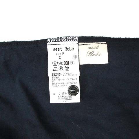 ✖︎ ネストローブ シャツワンピース ロングワンピース ネイビー 紺 フリー ネストローブ nest Robe コットン リネン ロング シャツ