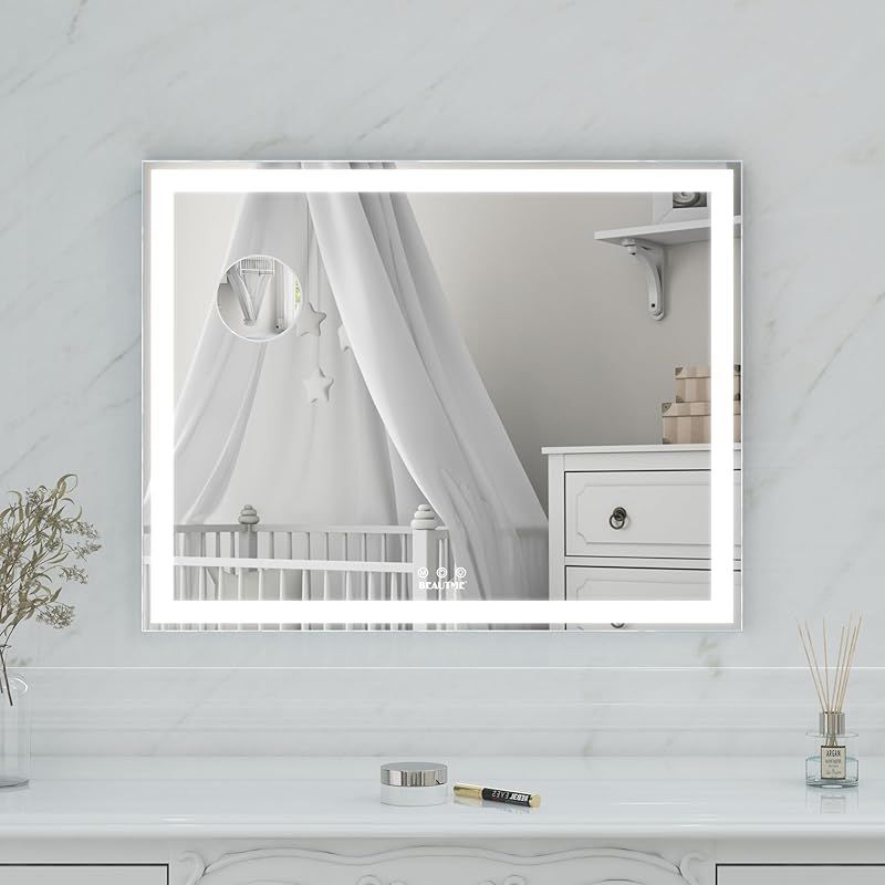 ANYHI 女優ミラー 72x56cm 大型ハリウッドメイクミラー 卓上女優ミラー