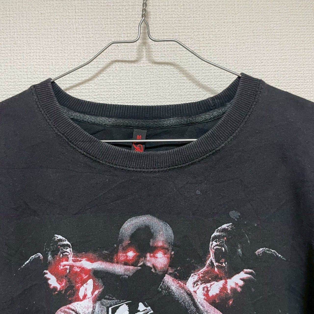 Famous トレーナー 長袖 M ブラック スウェット ビッグプリント 