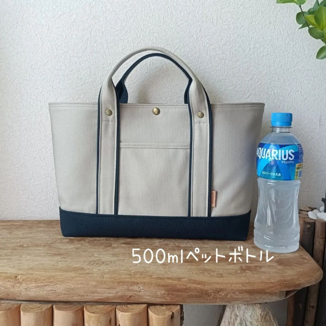 8号帆布トートバッグ(M)スモーキーセラドン×英字 ☆n.k.d☆様