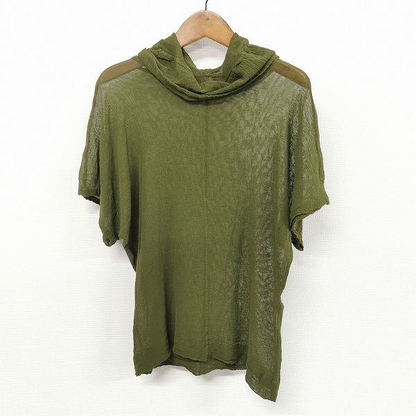 spc イッセイミヤケ ペルマネンテ ISSEYMIYAKE PERMANENTE カットソー ドルマン タートルネック L 深緑 レディース 966132