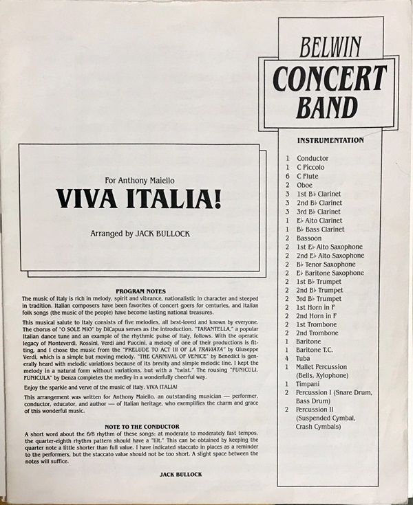 激安超特価 最大80%オフ  ジャック・ビューロック Viva Italia! イタリアの名曲クラシック 吹奏楽曲