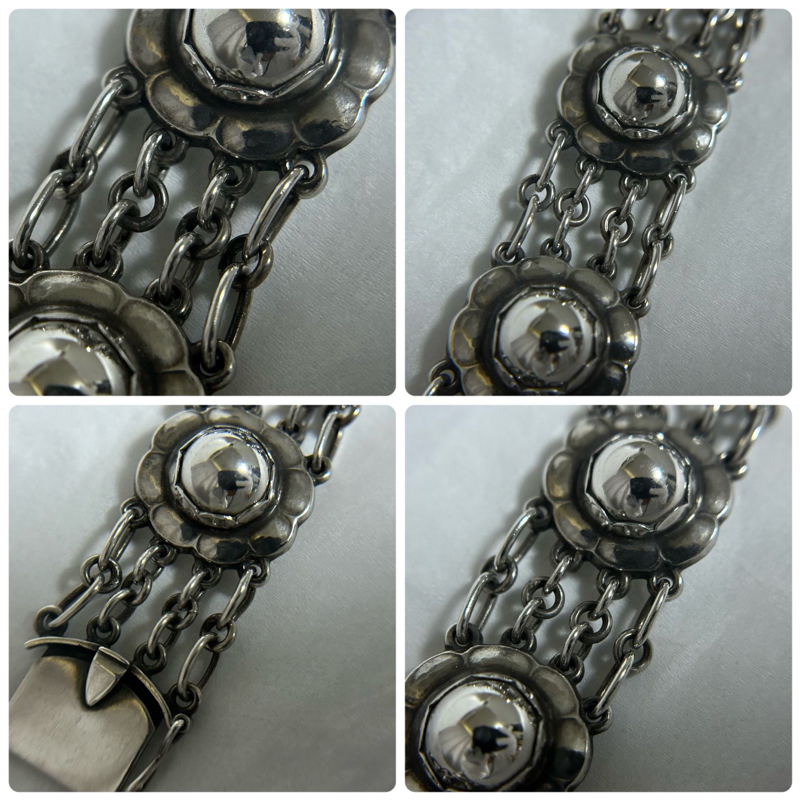 使用感大】ジョージジェンセン 希少 ブレスレット 31 フラワー AG925