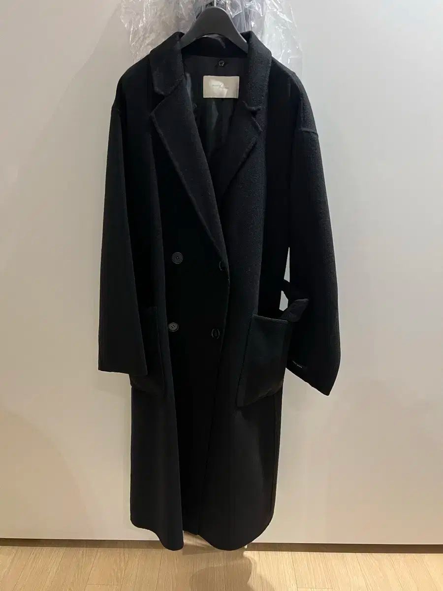 ハンドメイド ウール ロングコート 黒