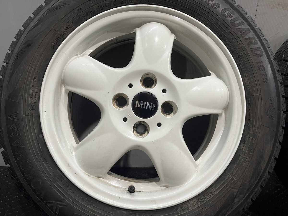 YOKOHAMA iG70 175 65R15 スタッドレス BMW R56 MINI 純正ホイール 15インチ 5.5J4HPCD100 45 21年製 バリ溝 ホワイト MTJ807 FFCRYSTALESIA_COM