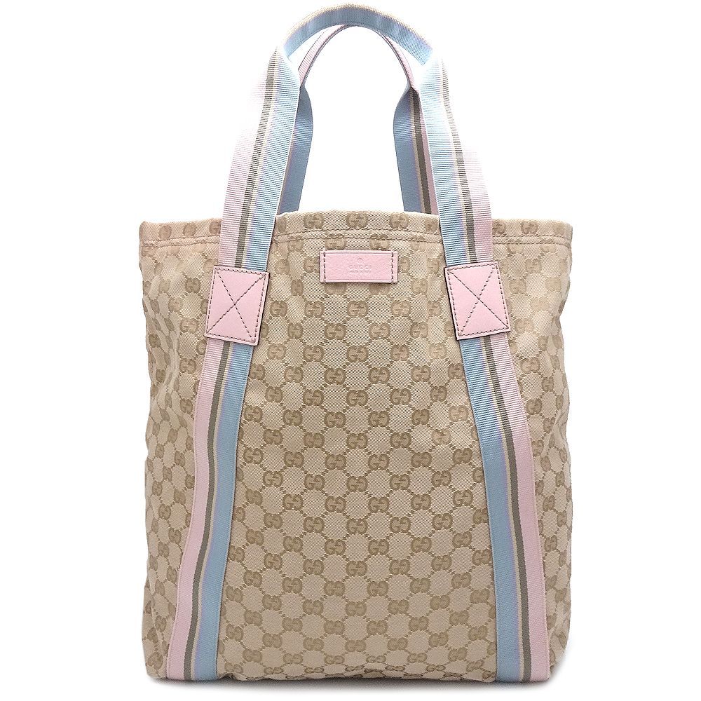 はくページ GUCCI グッチ 189669 トートバッグ GGキャンバスxレザー ベージュ