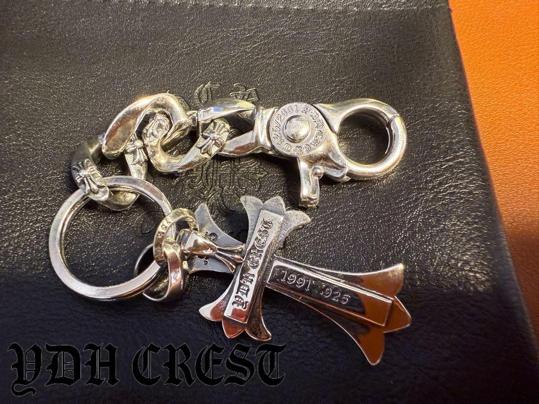 ⭐️YSSZD シルバーキーチェーン シングルクロスデザインキーホルダー