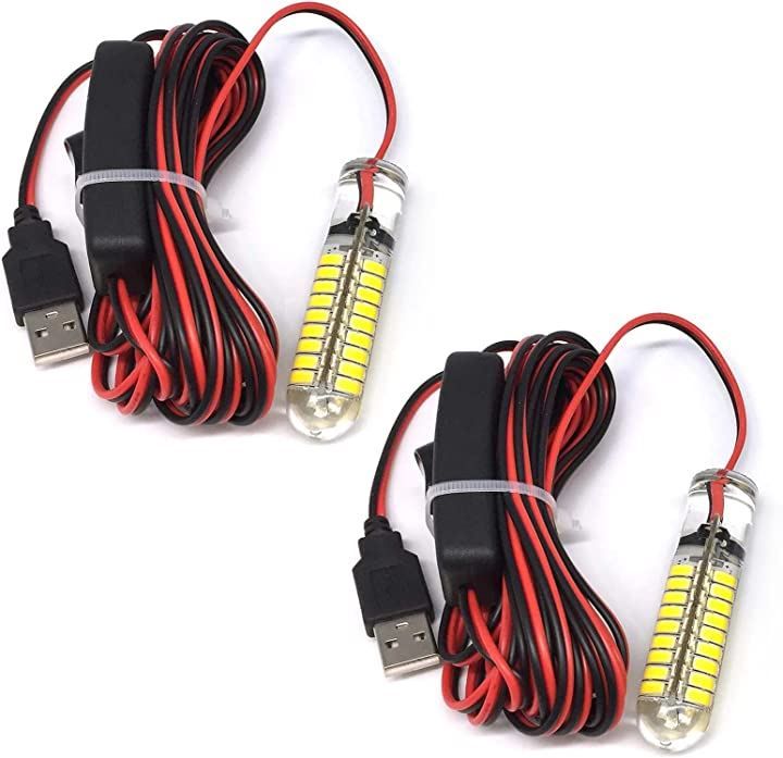 sanmaao 集魚灯 水中LEDライト 夜釣り ルーメン モバイルバッテリー給電可 高光度 イカ釣り 4m 発光色 白