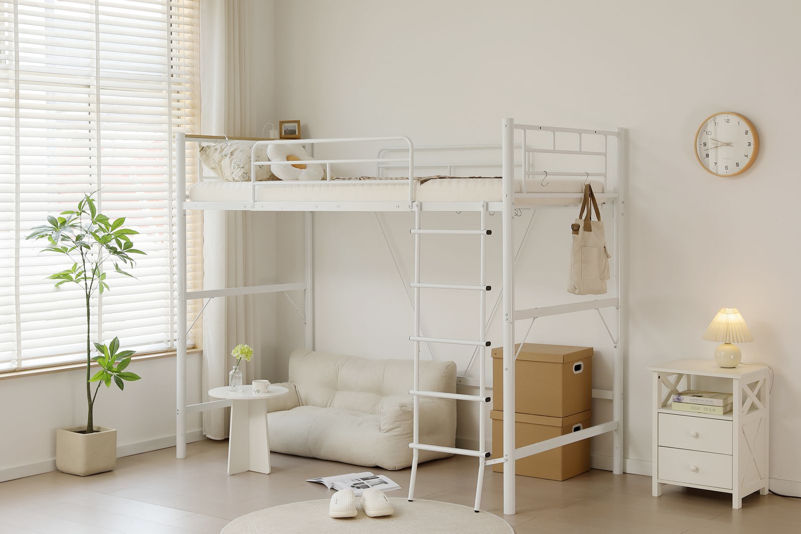 ロフトベッド シングルパイプベッドコンセント付きおしゃれ北欧風子供部屋金属耐震 Amazon｜Laovyarw ロフトベッド シングル パイプベッド コンセント付き