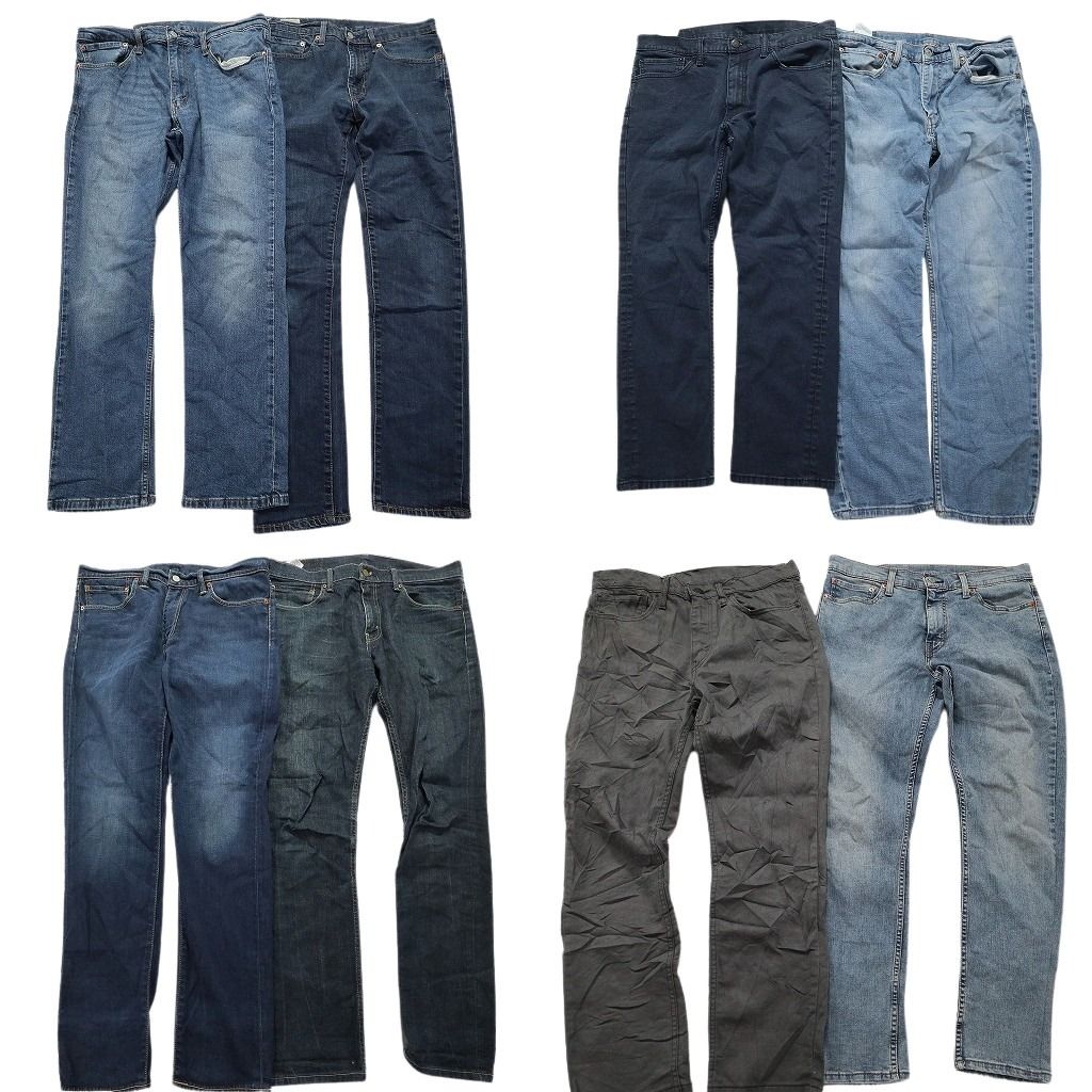 古着卸 リーバイス 511 デニム パンツ 8枚セット メンズ 33 |34 |36 インディゴブルー デニム 古着 MZ8713