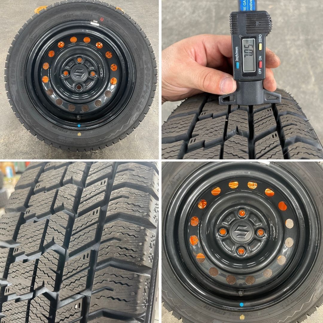 送料込　155/65R14 NAVI8（2021年製造） スペーシアベース（MK33V）スタッドレス　純正ホイール 4本