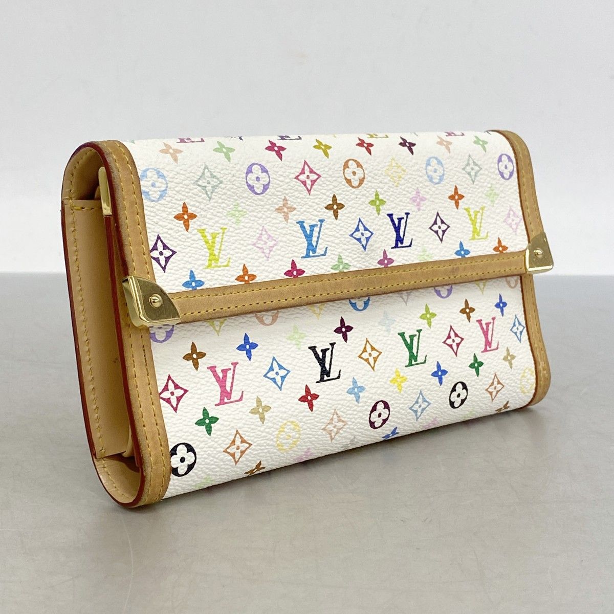 5id4966 ルイヴィトン 三つ折り長財布 モノグラム マルチ ポルトトレゾールインターナショナル M92659 ブロン レディース