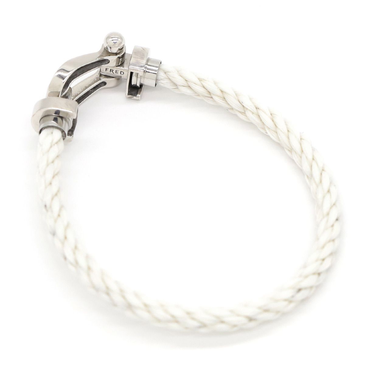 フレッド FRED ブレスレット フォース10 LM K18WG ステンレスケーブル 