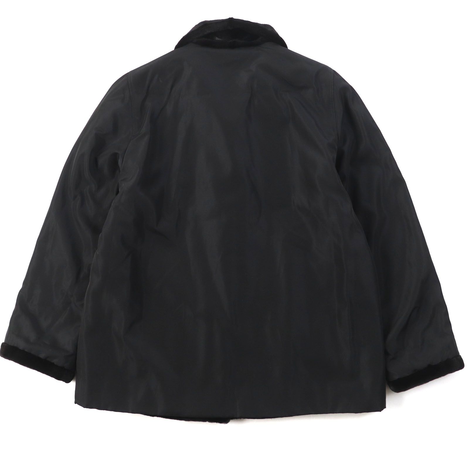 極美品▽シェアードミンク MINK リバーシブル 本毛皮コート ブラック F 