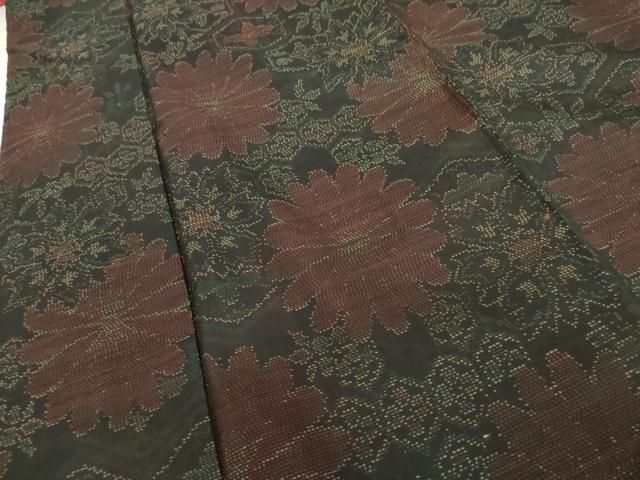 平和屋着物■本場大島紬　亀甲花文　黒地　正絹　逸品　未使用　AAAJ1652Aja 平和屋着物□本場大島紬 亀甲花文 正絹 逸品 未使用 DAAR4907ya 平和屋