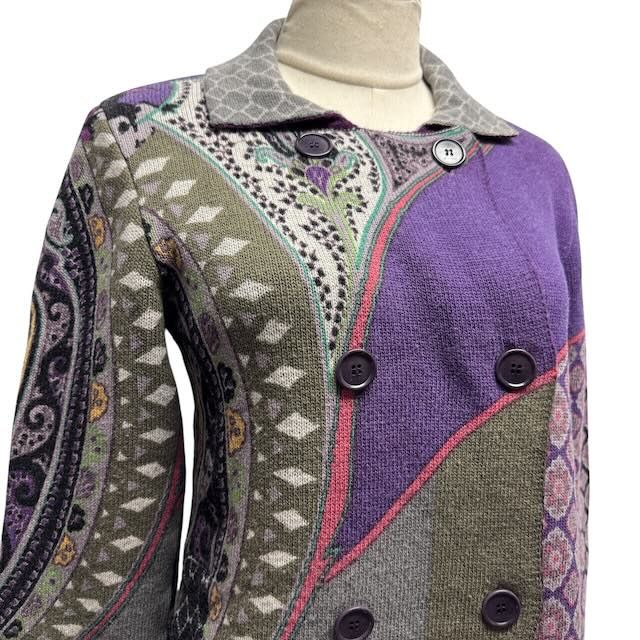 【美品】ETRO イタリア製　ペイズリー柄　リネン　シルクコート　XL 大きい 中古・古着通販】ETRO (エトロ) ペイズリー柄コート ベージュ