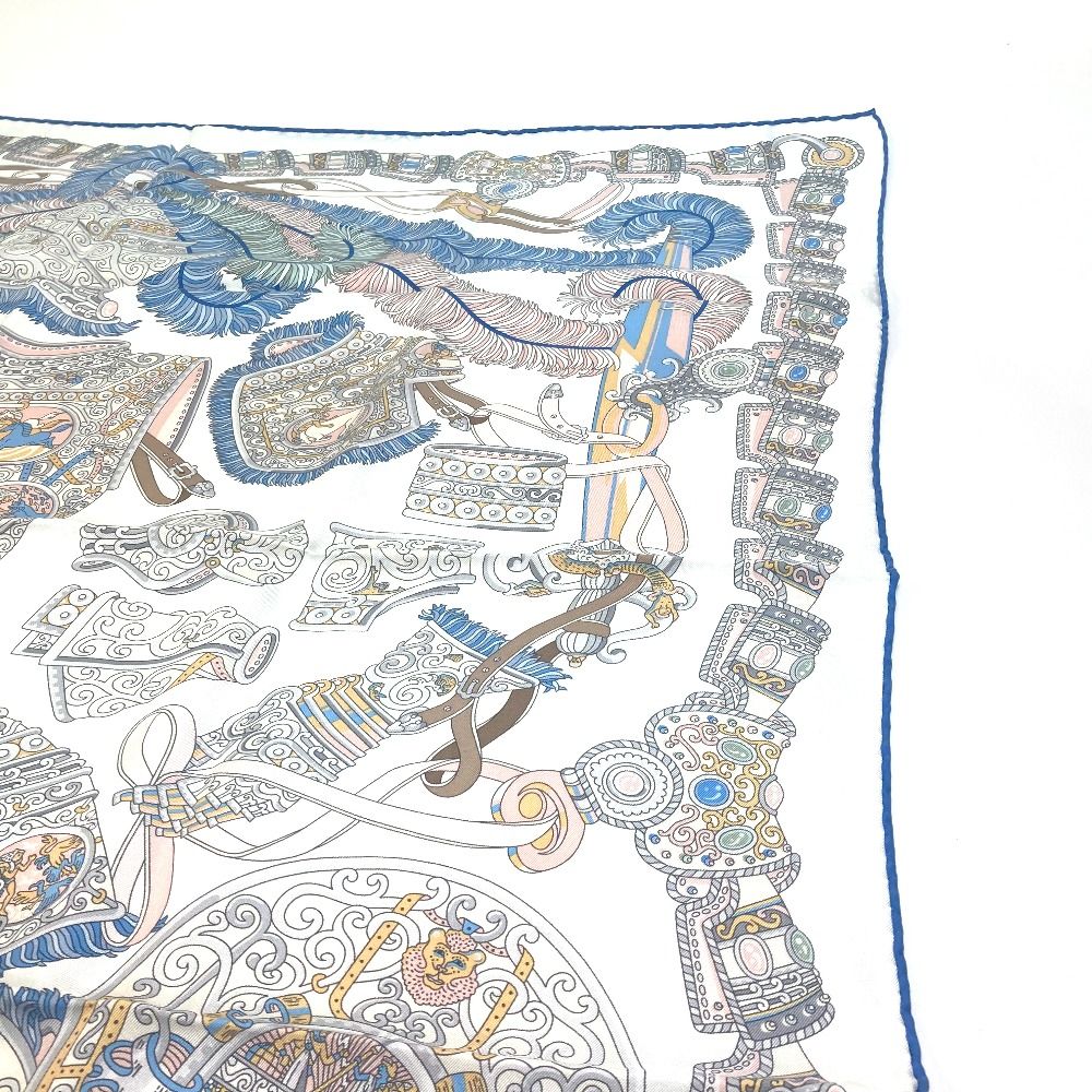 希少 美品 エルメス シルクスカーフ カレ90 軍神マルス カレウォッシュ 白 希少 美品 エルメス シルクスカーフ カレ90 軍神マルス カレ