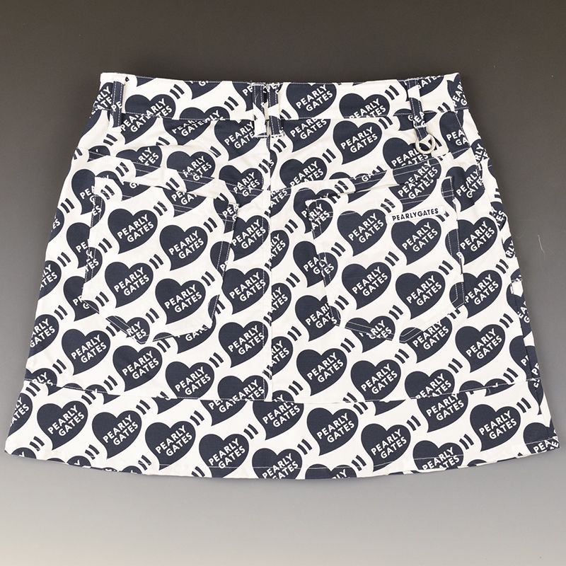 PEARLY GATES チェーンプリントスカート 白 ゴルフ レディース 新品