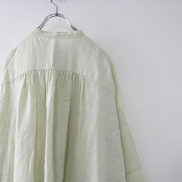 美品 2022SS nest Robe ネストローブ リネン 天然染め カフタンワンピース F/グリーン 羽織 ハオリ【2400013376471】