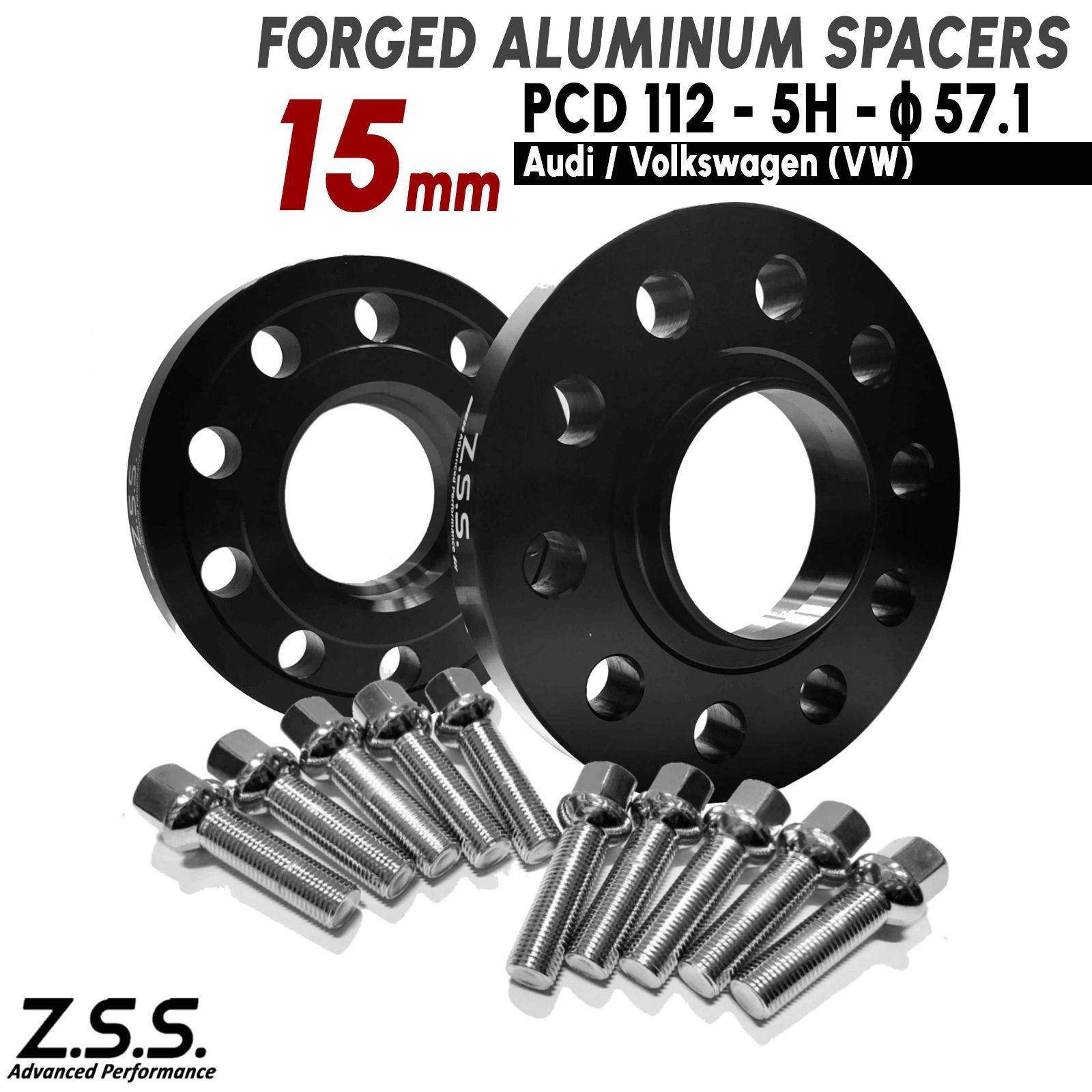 Z.S.S. AP アウディ AUDI A3 8Y 8V 8P スポーツバック 3AA-GYDLA 3BA-GYDNNF DBA-8VCXS 15mm スペーサー PCD112 5穴 57.1φ R13ボルト付き