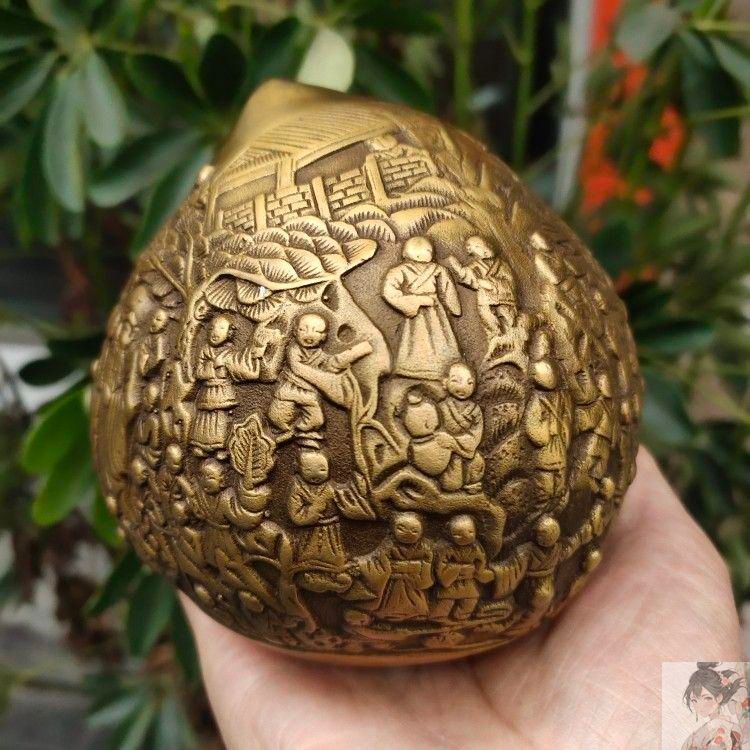 銅細工 百子桃 茶寵 装飾品 工芸品 美術品 置物 銅細工 百子