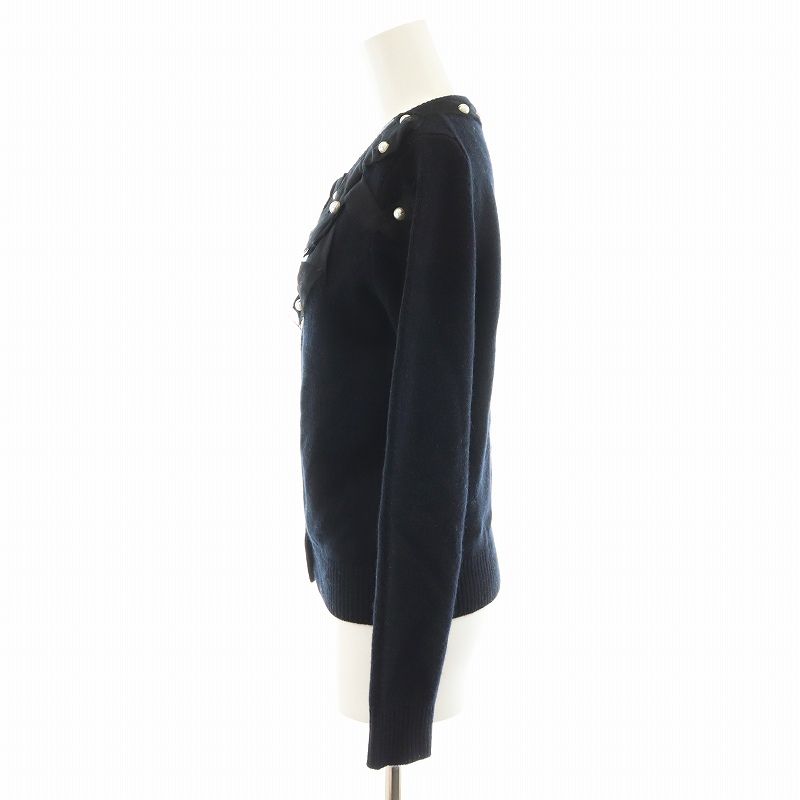 ランバンオンブルー LANVIN en Bleu カーディガン パール リボン 