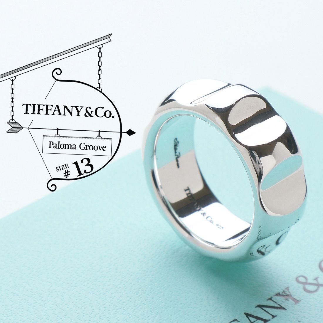 美品 TIFFANY ティファニー パロマ グルーブ 925 リング 13号 | www