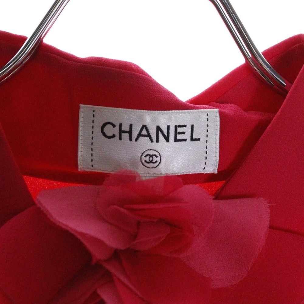 CHANEL (シャネル) カメリア シフォン シルク 長袖 シャツ
