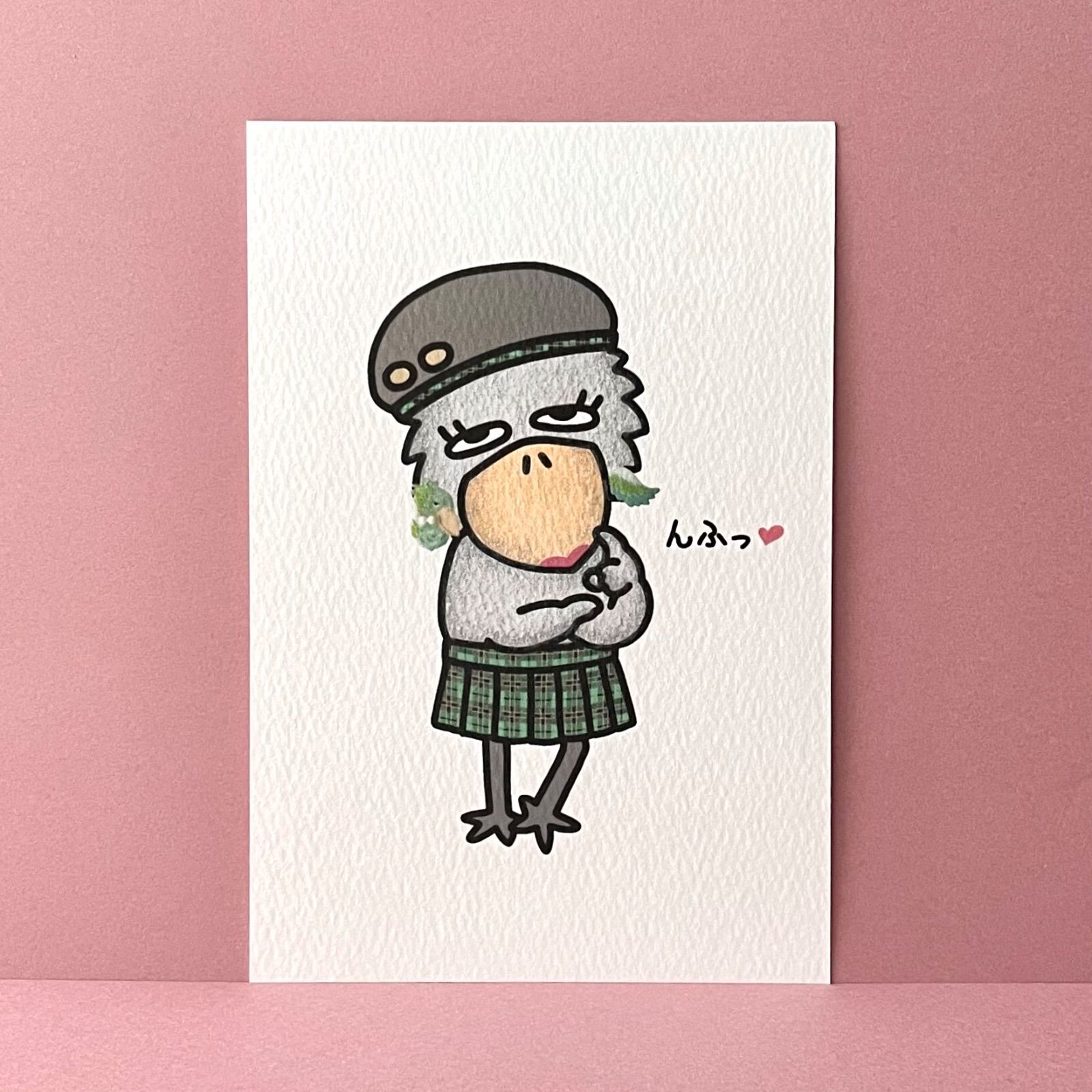 新作ピアスでおめかしハシビロコウ💄』イラストカード💌 - メルカリ