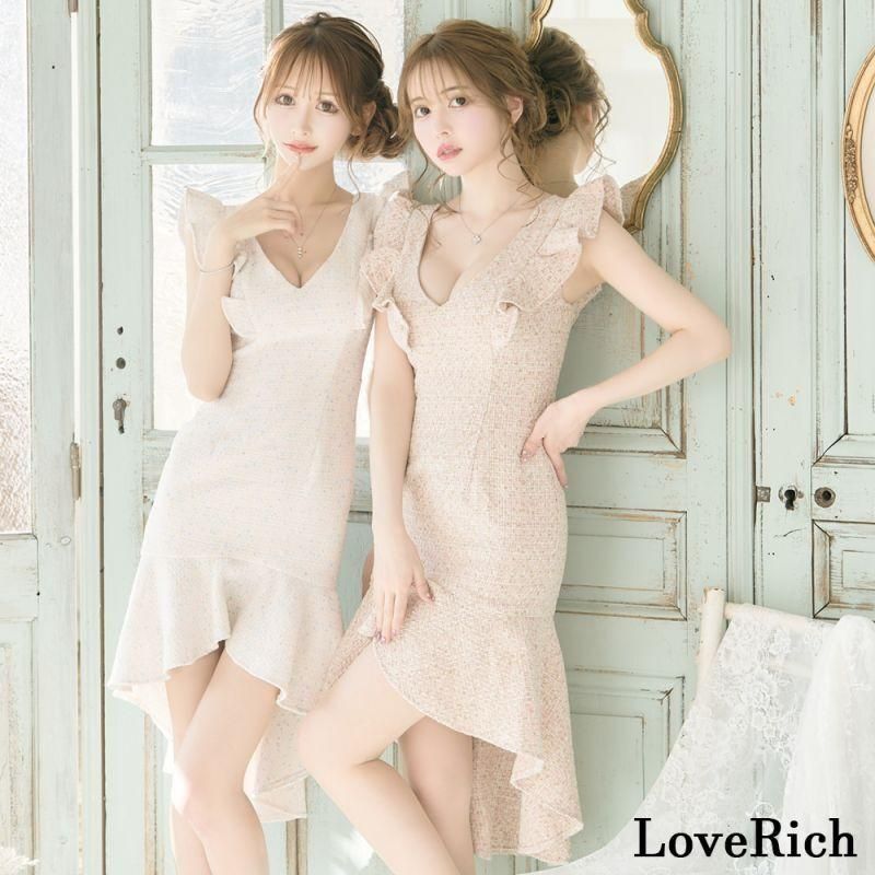 LoveRich/ラブリッチ　ツイード マーメイドラインミニドレス Amazon.co.jp: [LoveRich] ラブリッチ ツイード マーメイド