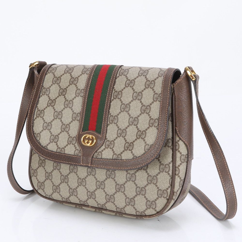 ヴィンテージ オールド グッチ GGスプリーム シェリー ライン レザー