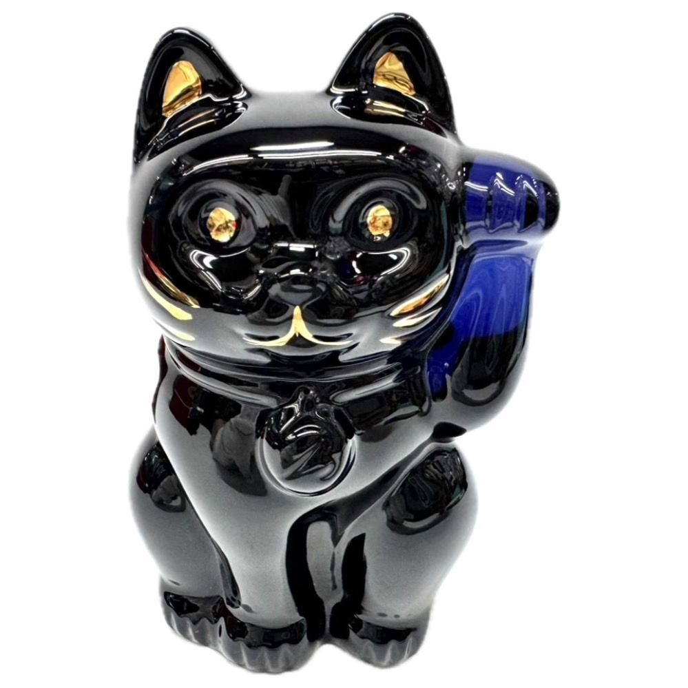バカラ 大型 ブラッククリスタルガラス製 フィギュリン 16cm 漆黒の猫 Baccarat/バカラ】招き猫 ミッドナイト ブラック フィギュリン