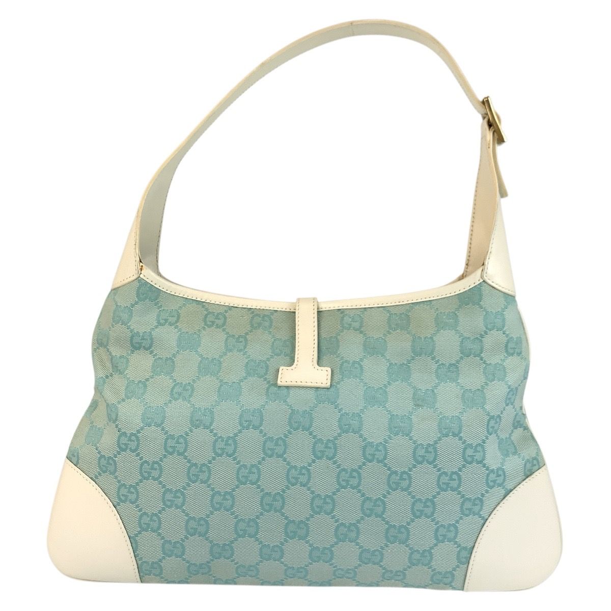 美品 GUCCI グッチ ジャッキー ライトブルー GGキャンバス