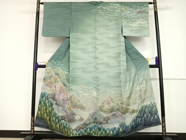 平和屋着物□訪問着 作家物 遠山草花文 暈し染め 鈴乃屋扱い