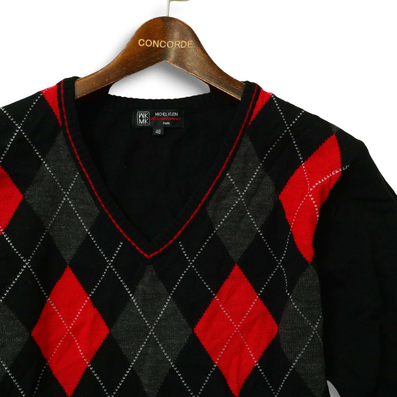 MK HOMME ミッシェルクラン オム 秋冬 ウール混☆ アーガイル ニット