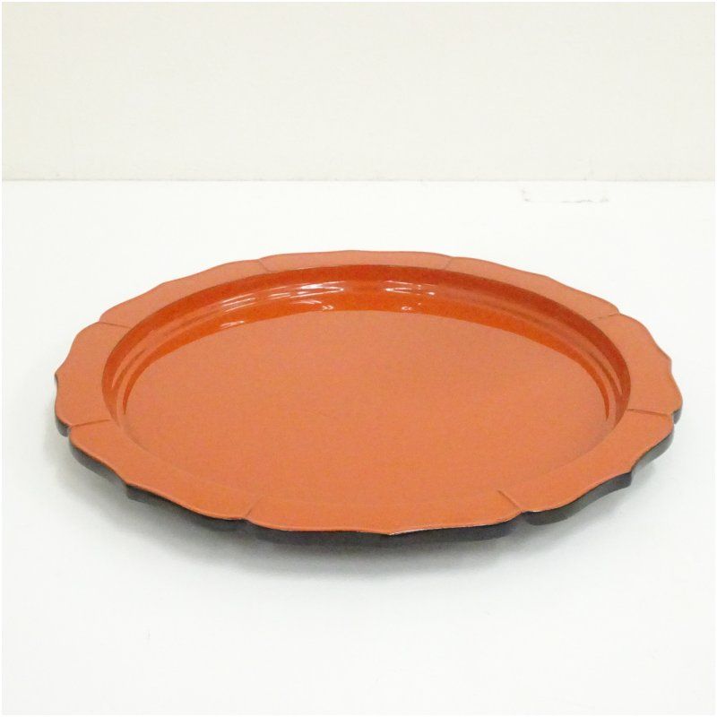 前端雅峰造 朱漆塗輪花盆 共箱 和食器 食器 おしゃれ 骨董 トレイ トレー レトロ アンティーク 和風 和食 カフェ