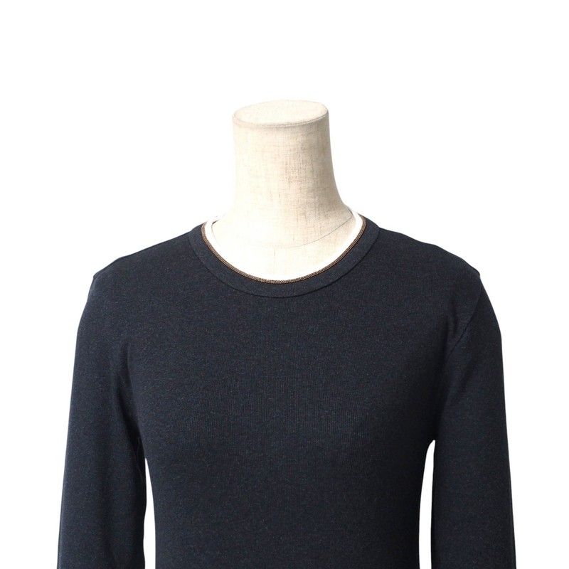  Brunello Cucinelli ブルネロクチネリ カットソー サイズM クルーネック 長袖 シャツ トップス ストレッチコットン イタリア製 ブランド古着 RA 3358 アンサンブル トップス