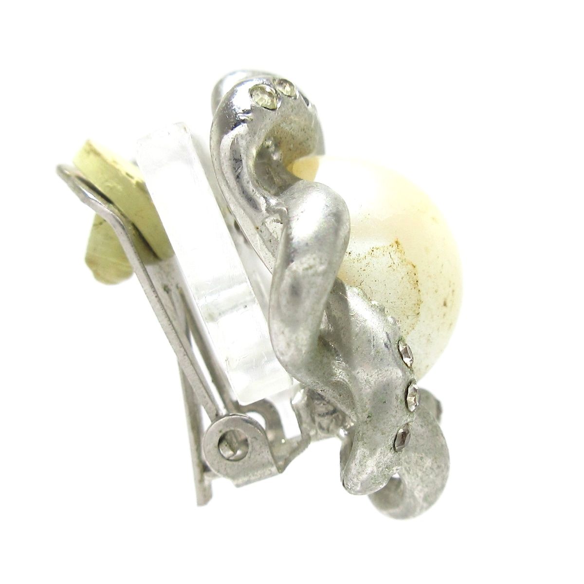 HANAE MORI ハナエモリ イヤリング - シルバー×アイボリー×クリア