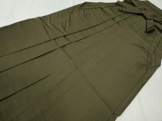 平和屋着物●男性 馬乗り袴 紬地 色無地 海松茶色 正絹 CAAW8117yc