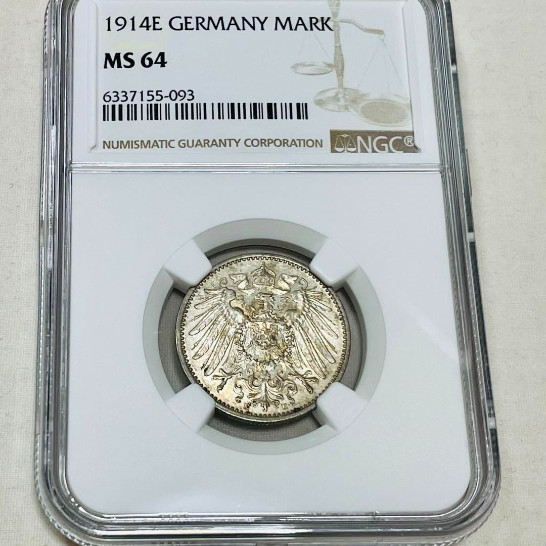 1914 ドイツ帝国 1マルク銀貨 NGC MS64 ヴィルヘルム２世 - メルカリ