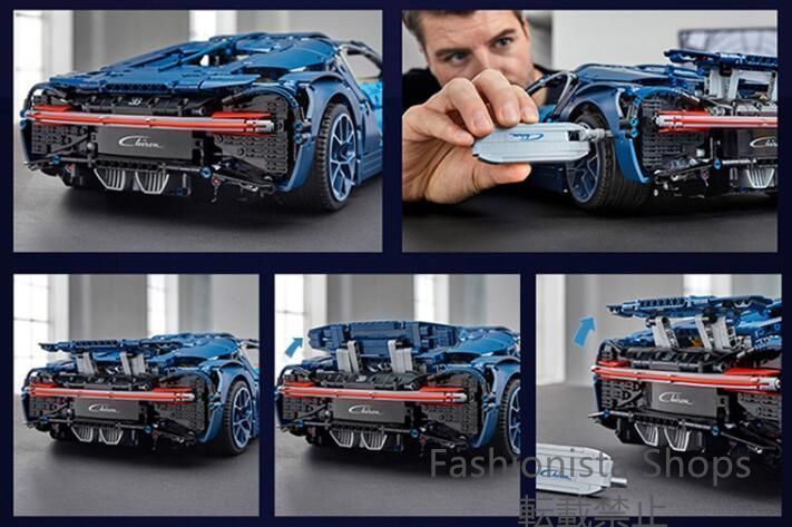 ファッションセンス レゴビルディングブロックと互換性がありますブガッティテクニックヴェイロンスポーツカーアセンブリ超難しい1 8大型教育玩